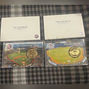 24 K Gold Flashed Baseball Stadium Commemorative Coin Sets Toronto Blue Jays